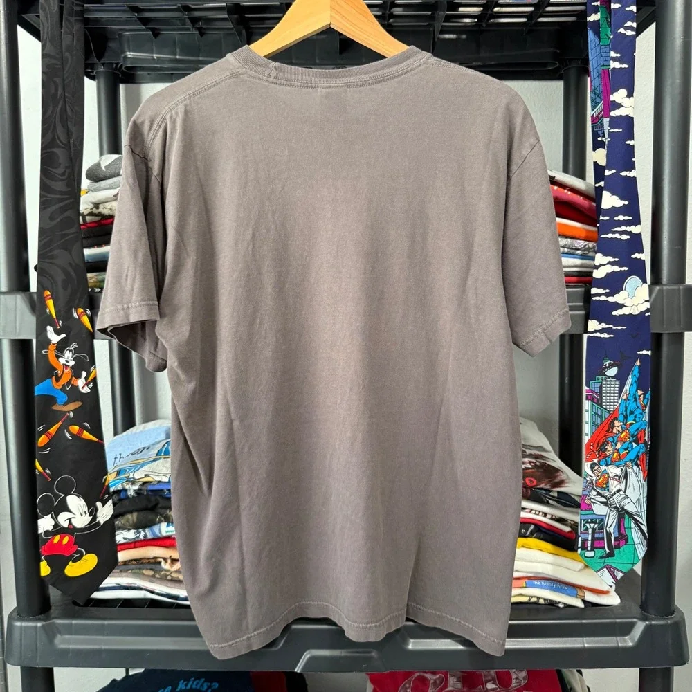Y2K Brown The North Face Big Logo Graphic Tee Medium Light Fading